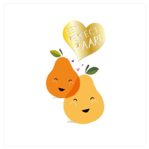 Valentijnskaart 'Een Perfect Paar' Peren
