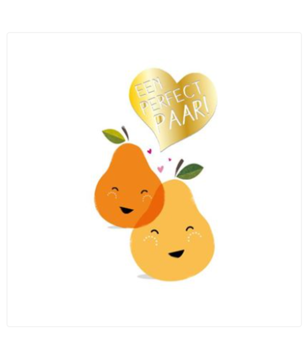 Valentijnskaart 'Een Perfect Paar' Peren