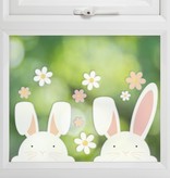 Raamstickers Paashaas Bloemen