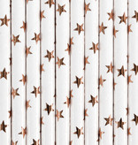 Papieren Rietjes Sterretjes Rosé Goud (10st)