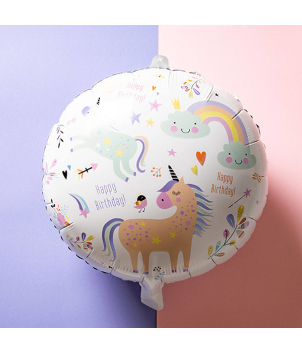 Folieballon Verjaardag Eenhoorn (45cm)