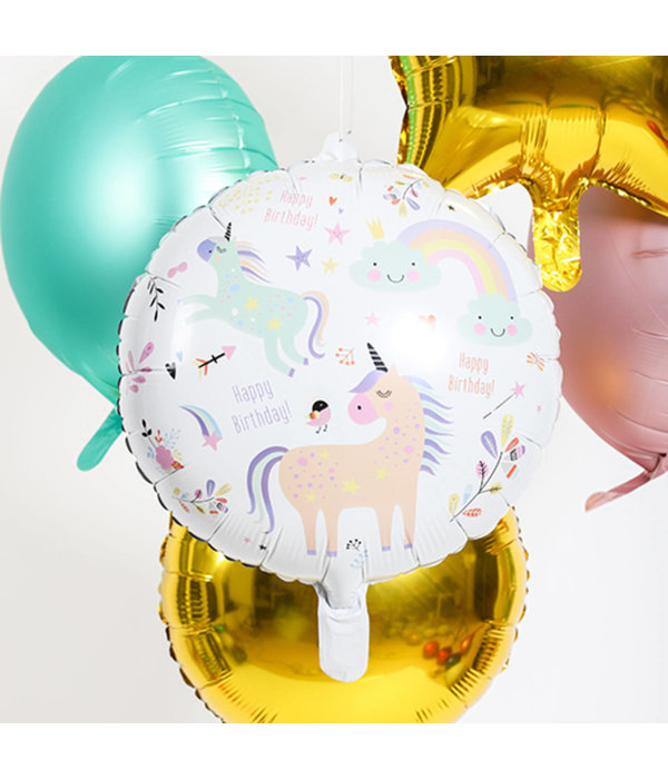 Folieballon Verjaardag Eenhoorn (45cm)
