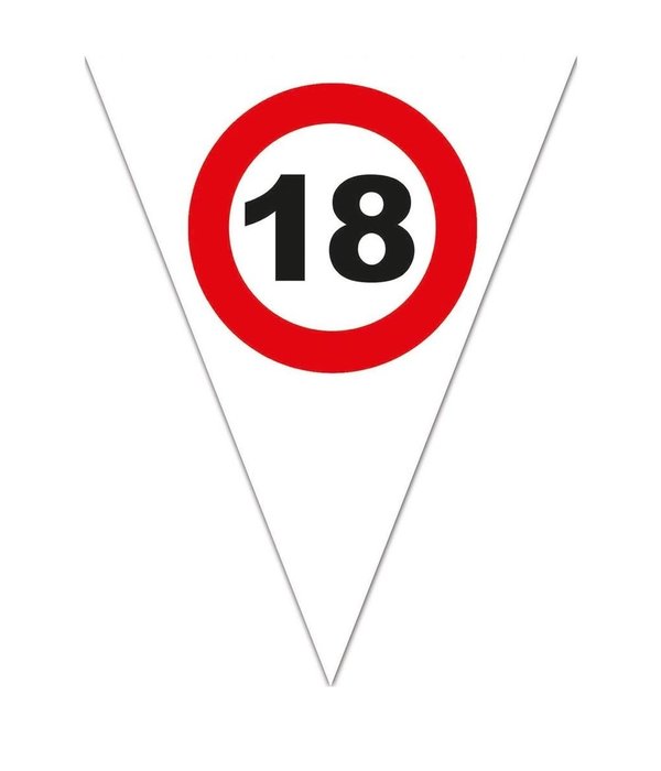 Vlaggenlijn Verkeersbord 18 Wit - 5 meter