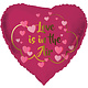 Folieballon Hart Roze 'Love Is In The Air' (45cm)