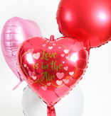 Folieballon Hart Roze 'Love Is In The Air' (45cm)