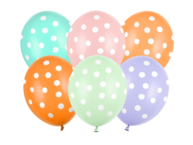 Ballonnen Met Stippen Multikleur Pastel (6st)