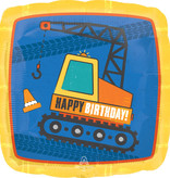 Folieballon Happy Birthday Hijskraan (45cm)
