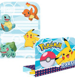 Pokemon Uitnodigingen & Enveloppen (8st)