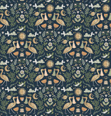 Cadeaupapier Geboorte Chique Donkerblauw/Goud