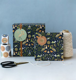 Cadeaupapier Geboorte Chique Donkerblauw/Goud