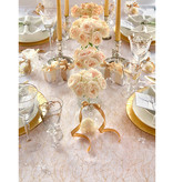 Witte Organza op Rol Gouden Bladeren (9m x 0.48m)