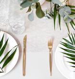 Witte Organza op Rol Gouden Bladeren (9m x 0.48m)