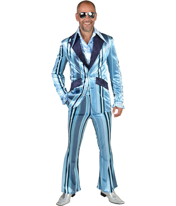 Herenpak 70's Blauw Met Strepen