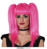 Pruik Met Staarten Pink