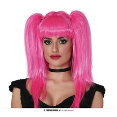 Pruik Met Staarten Pink