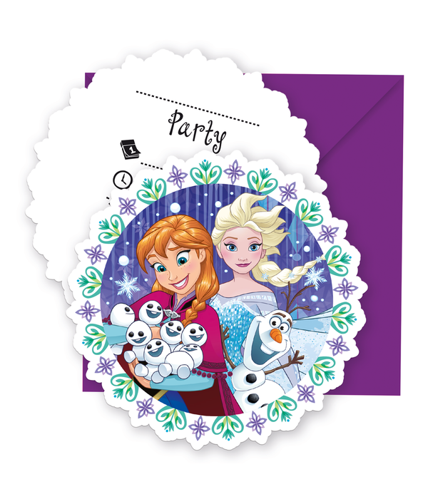 Frozen Feest Uitnodigingen & Enveloppen (6st)