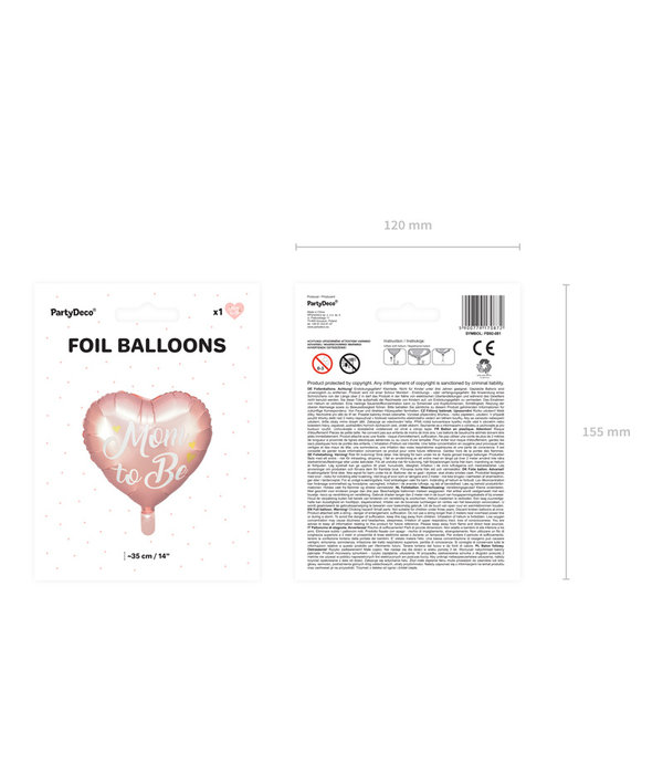 Folieballon 'Mom To Be' Roze (35cm)