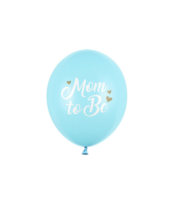 Ballonnen 'Mom To Be' Lichtblauw (6st)