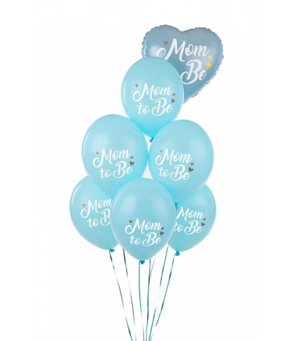 Ballonnen 'Mom To Be' Lichtblauw (6st)