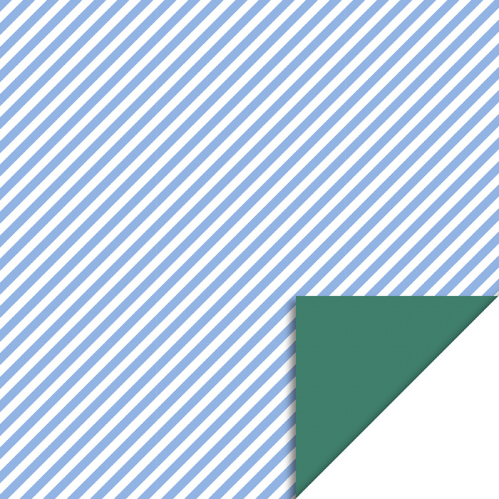 HOP - Cadeaupapier - Stripe Diagonal Sea Blue - Crocodile Green - 70x300 cm