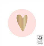 Cadeausticker Hartje Pastel Roze/Goud