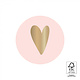 Cadeausticker Hartje Pastel Roze/Goud