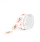 Cadeausticker Hartje Pastel Roze/Goud