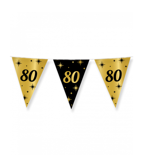 Classy Vlaggenlijn 80 Jaar Zwart/Goud (10m)