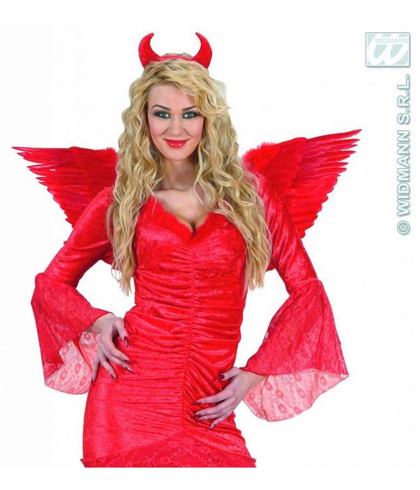 Gevederde vleugels rood 86x31cm