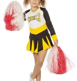 Cheerleader jurkje kind zwart/wit/geel