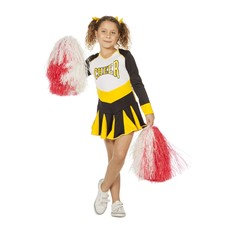 Cheerleader jurkje kind zwart/wit/geel