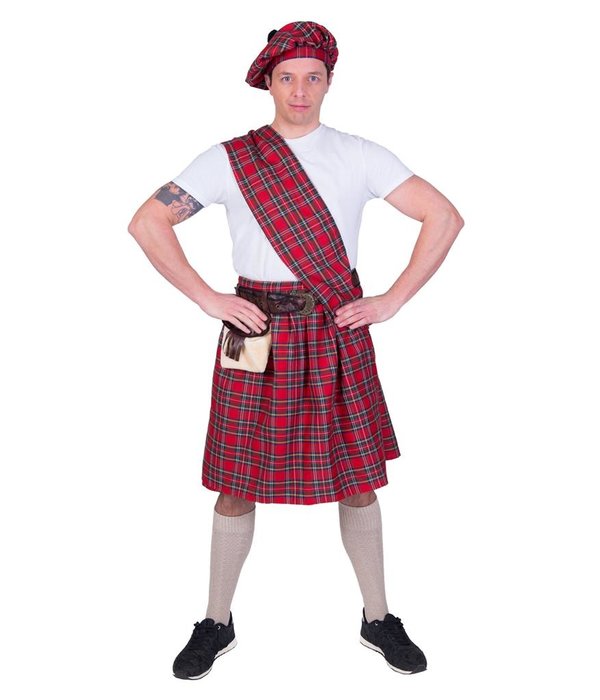 Schotse Highlander pak man rood