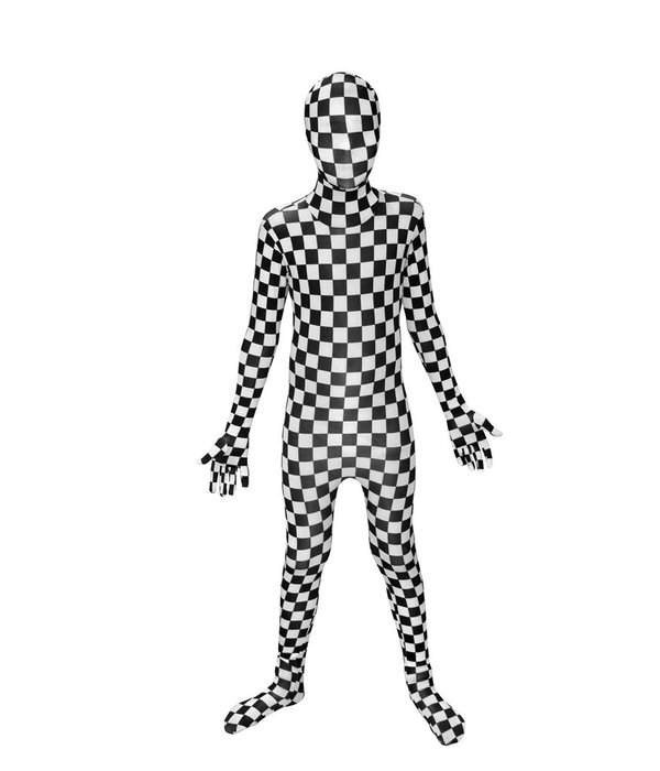 Morphsuit Geblokt Zwart/Wit Kind