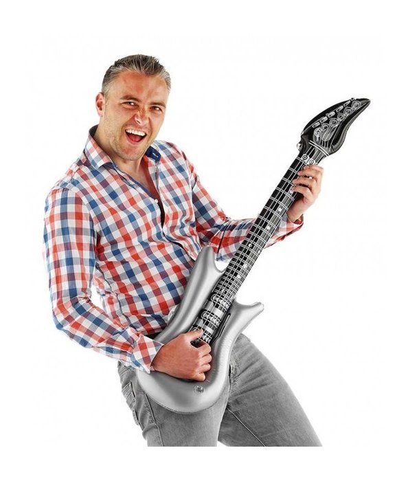 Opblaasbare gitaar zilver