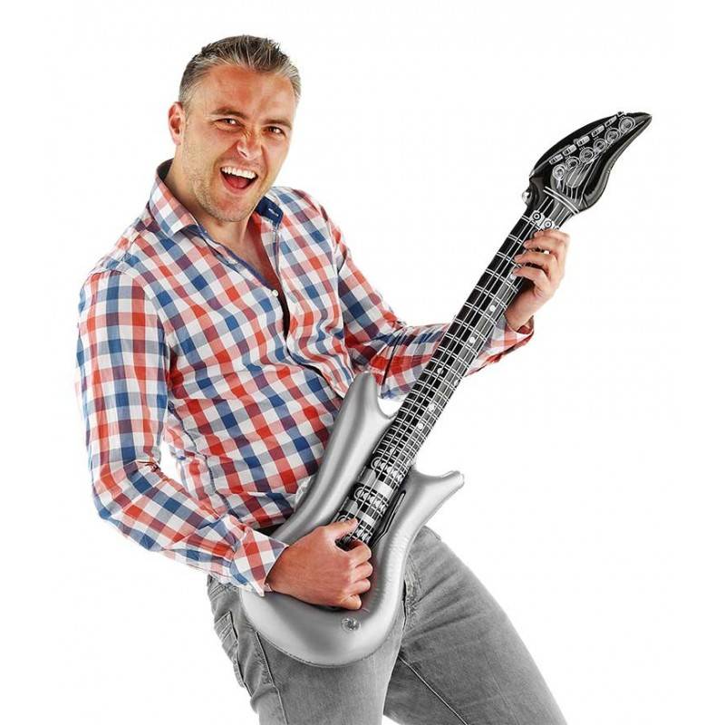 Opblaasbare gitaar zilver