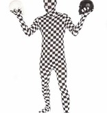 Morphsuit Volwassenen Geblokt Zwart/Wit