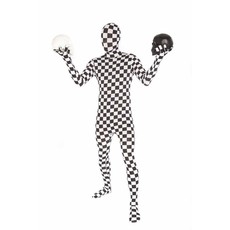 Morphsuit Volwassenen Geblokt Zwart/Wit