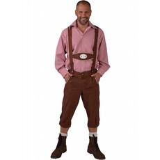 Tiroler broek met bretels Edelweiss bruin