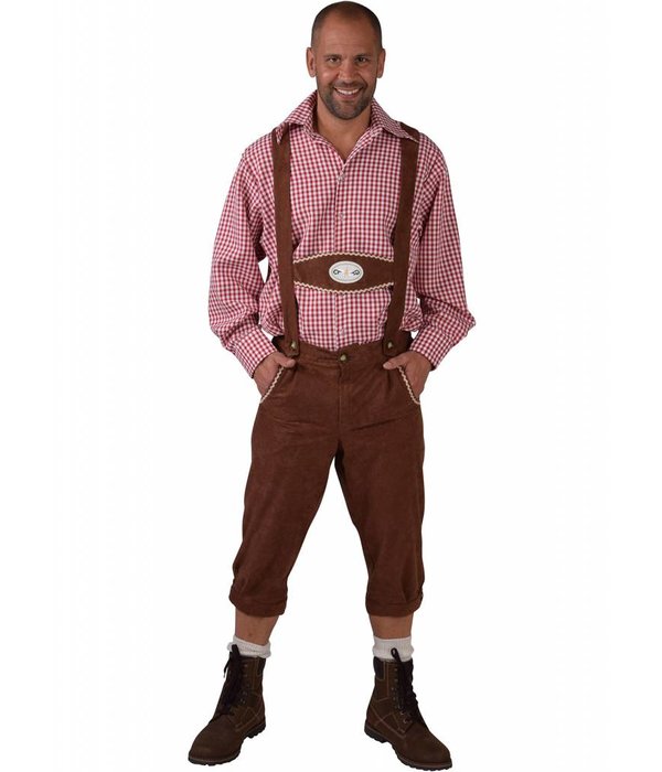 Tirolerbroek met bretels Edelweiss bruin