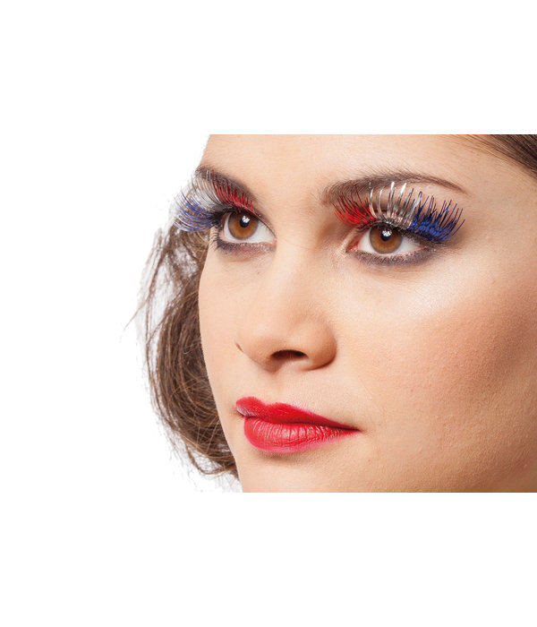 Wimpers rood wit blauw lametta