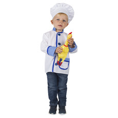 Kok Kostuum Jongen Wit/Blauw