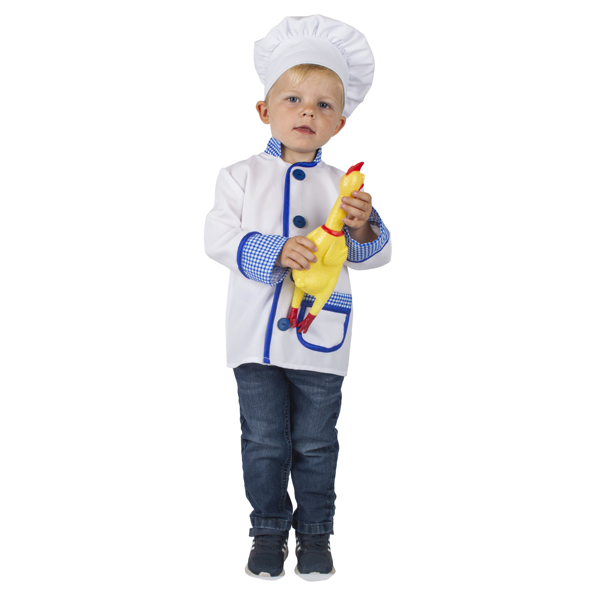Kok Kostuum Jongen Wit/Blauw afbeelding