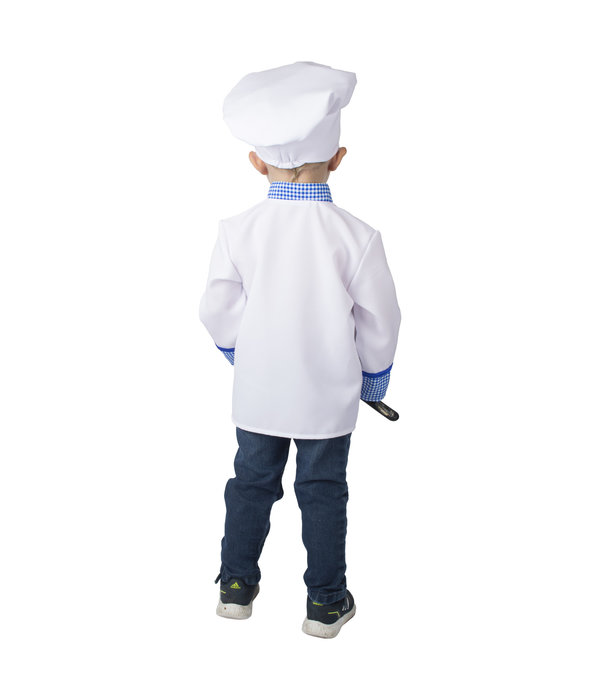 Kok Kostuum Jongen Wit/Blauw