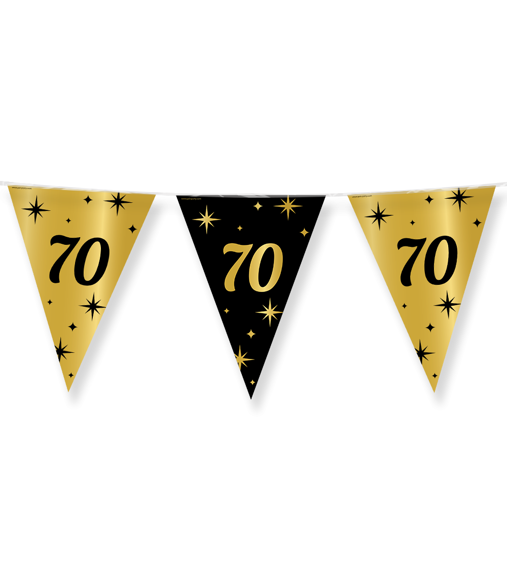 Classy Vlaggenlijn 70 Jaar Zwart/Goud (10m) afbeelding