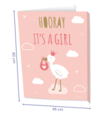 Raambord 'Hooray Baby Girl' (60x45cm)