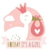 Huldeschild Hooray It's a Girl (50x50cm)