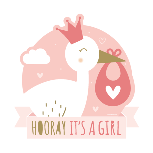 Huldeschild Hooray It's a Girl (50x50cm)