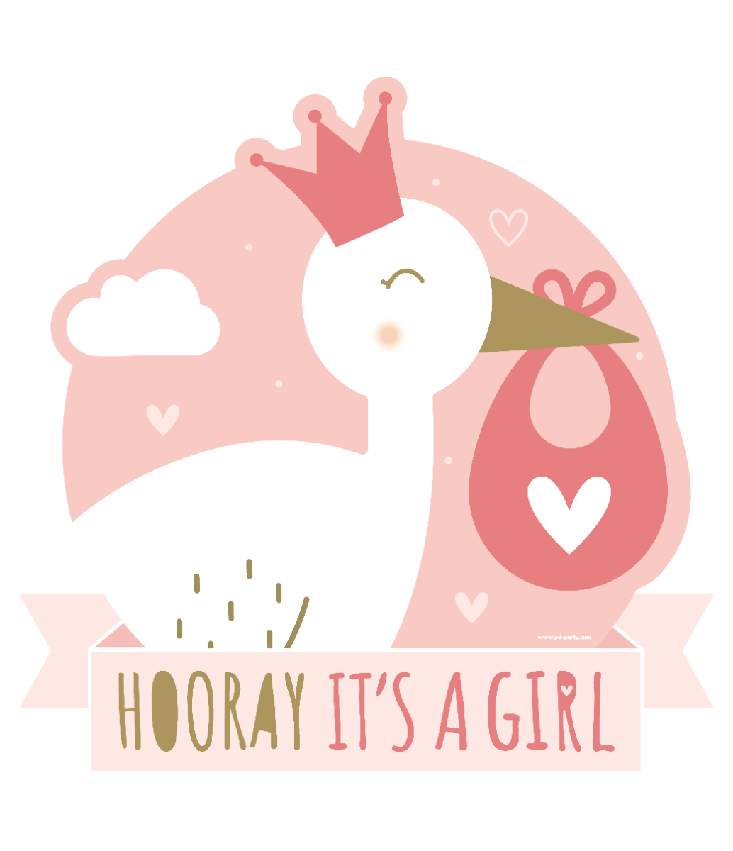 Huldeschild Hooray It's a Girl (50x50cm)