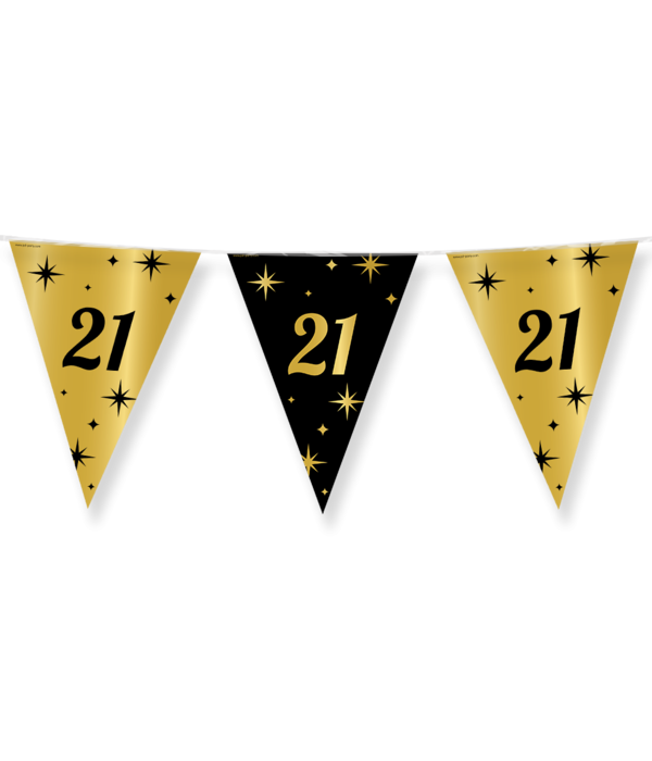 Classy Vlaggenlijn 21 Jaar Zwart/Goud (10m)