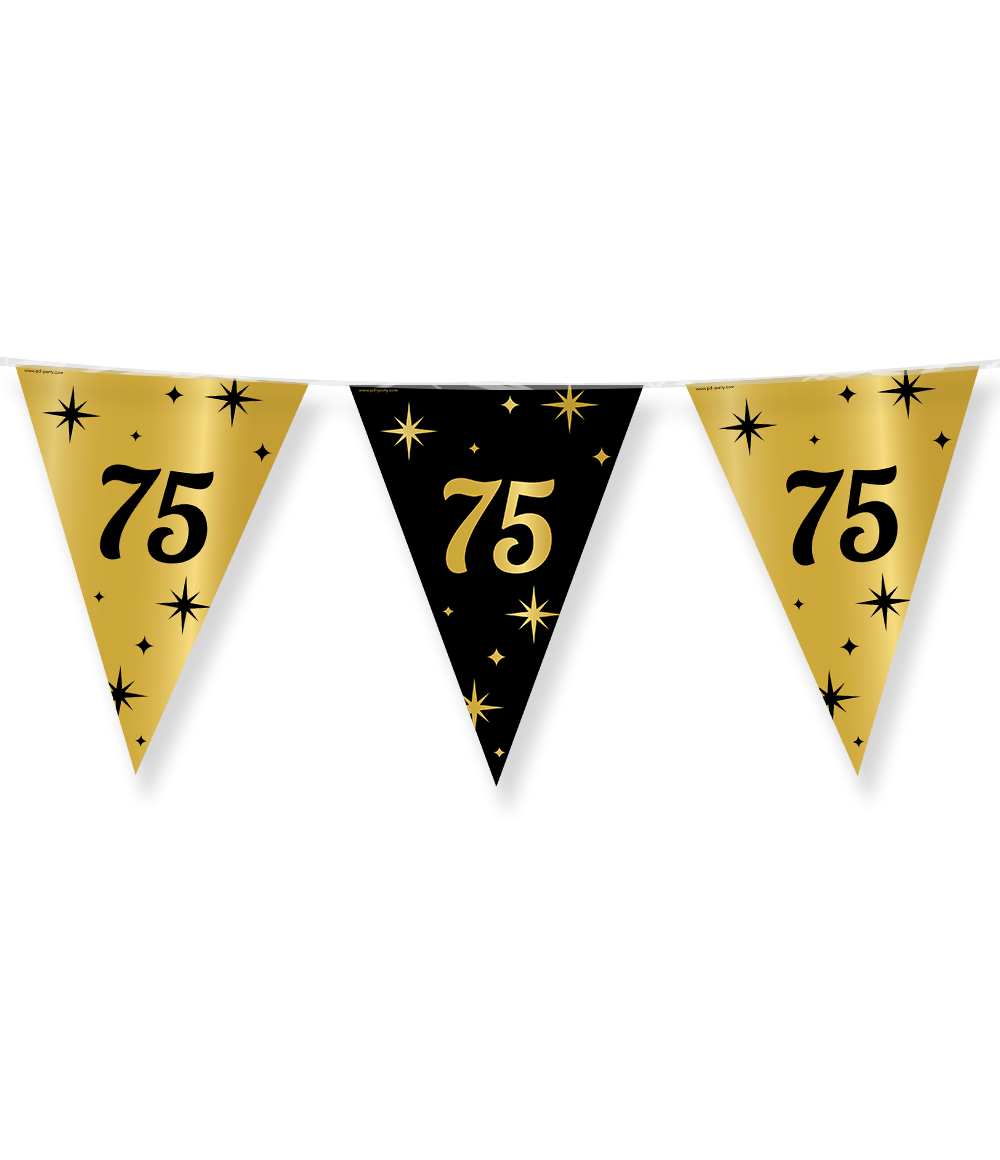 Classy Vlaggenlijn 75 Jaar Zwart-Goud (10m)